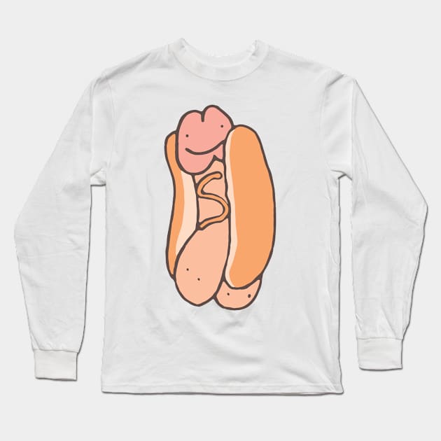 Hot Dikkity Dog - Feeling Shy Long Sleeve T-Shirt by HotDikkity